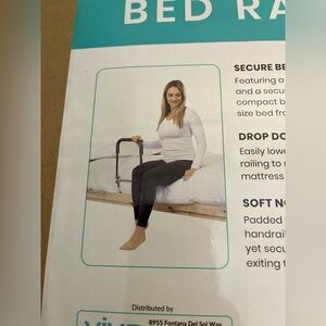 Vive Health Compact Bed Rail Assist Handle Drop Down Safety Support NEW